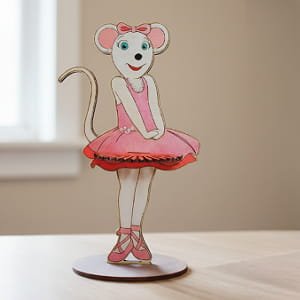 Laser Cut Ballerina Mouse Napkin Holder | Kids Table Decor