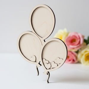 Laser Cut Balloon Shaped Heart Drop Box