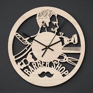 Laser Cut Barber Shop Decor Clock