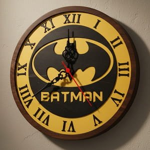 Laser Cut Batman Themed Wall Clock with Roman Numeral