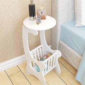 Laser Cut Bedside Table with Magazine Rack