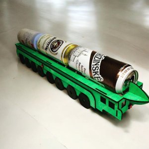 Laser Cut Beer Can Holder Ballistic Missile Vector