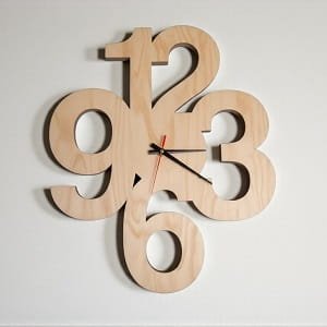 Laser Cut Big Number Wall Clock