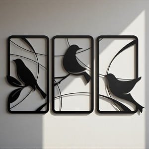 Laser Cut Bird Panel Wall Art