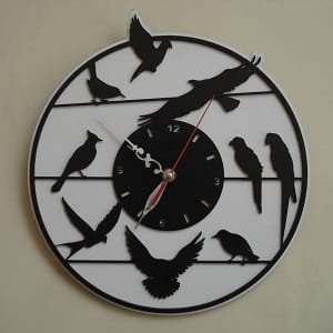 Laser Cut Birds Wall Clock for Living Room