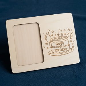 Laser Cut Birthday Wishes Wooden Photo Frame