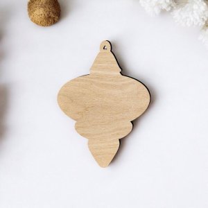 Laser Cut Blank Christmas Bauble for Craft Vector