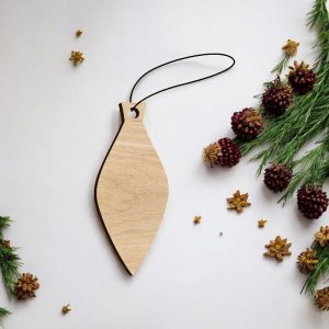 Laser Cut Blank Christmas Light Bulb Ornament Vector