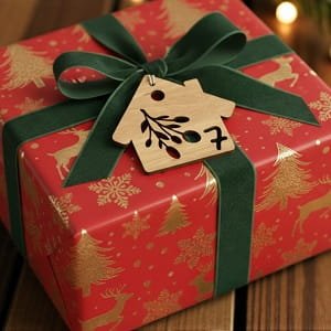 Laser Cut Branch Design Christmas Gift Tag