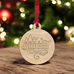 Laser Cut Bright Christmas Bauble Ornament Vector
