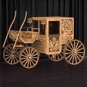 Laser Cut Brougham Style Carriage 3D Wood Model