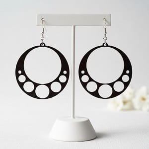 Laser Cut Bubble Hoop Dangle Earrings