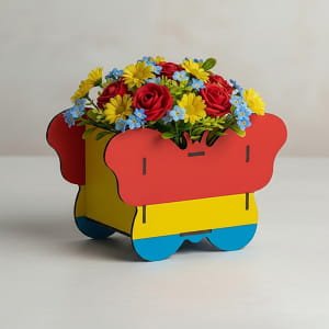 Laser Cut Butterfly Shaped Wooden Box Centerpiece Cachepot