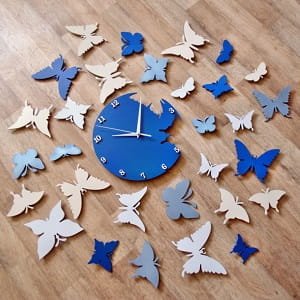 Laser Cut Butterfly Wall Clock Decorative Wall Art