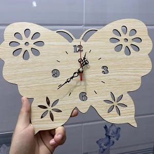 Laser Cut Butterfly Wall Clock for Living Room