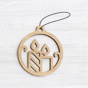 Laser Cut Candle Bauble Vector