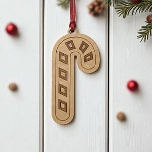 Laser Cut Candy Cane Christmas Tree Bauble