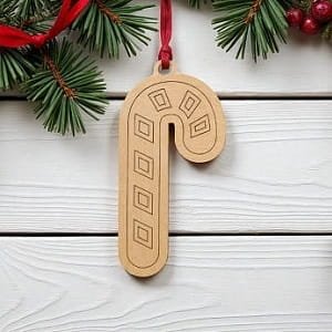 Laser Cut Candy Cane Christmas Tree Ornament