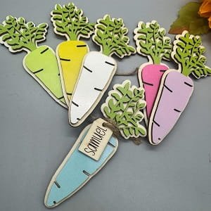 Laser Cut Carrot Easter Basket Tag
