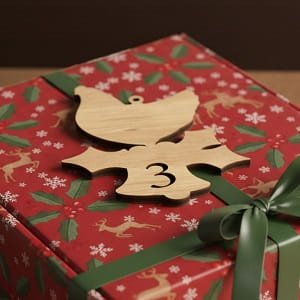 Laser Cut Chicken Christmas Countdown Ornament