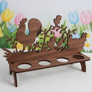 Laser Cut Chicken Easter Egg Holder Tabletop Decor