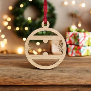 Laser Cut Christmas Ball Ornament Vector