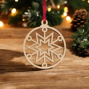 Laser Cut Christmas Ball Snowflake Star Pattern Vector