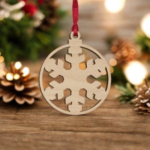 Laser Cut Christmas Bauble Decoration Ornament Vector