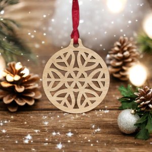 Laser Cut Christmas Bauble Decoration Vector