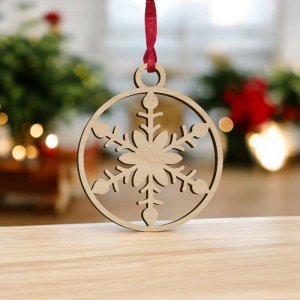 Laser Cut Christmas Bauble Pendant Vector