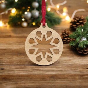 Laser Cut Christmas Bauble Seasonal Decor Vector