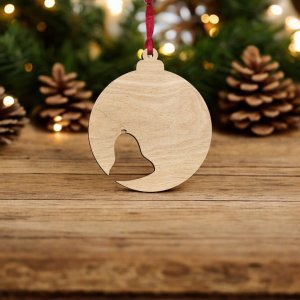 Laser Cut Christmas Bell Bauble Vector