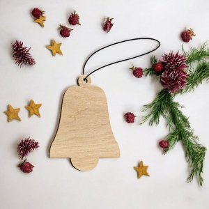 Laser Cut Christmas Bell Ornament Craft Blank Vector