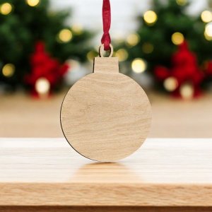 Laser Cut Christmas Blank Bauble for Craft Vector