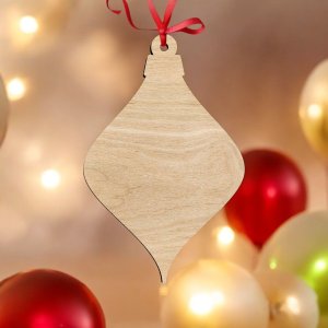 Laser Cut Christmas Bulb Ornament Vector