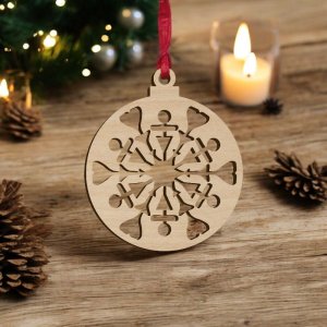Laser Cut Christmas Decorations Hanging Ball Vector