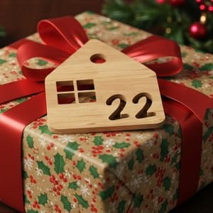 Laser Cut Christmas House Shaped Gift Tag