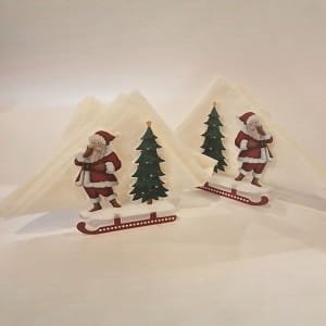 Laser Cut Christmas Napkin Holder | Santa and Tree Holiday Table Decor