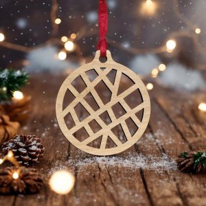 Laser Cut Christmas Ornament Line Pattern Vector