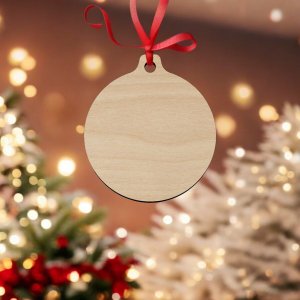 Laser Cut Christmas Round Blank Bauble Vector