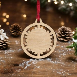 Laser Cut Christmas Snowflake Ball Blank Vector
