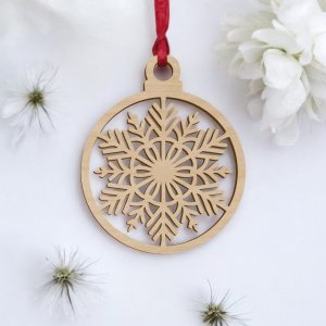 Laser Cut Christmas Snowflake Ball Decoration Vector