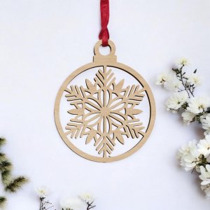 Laser Cut Christmas Snowflake Ball Vector