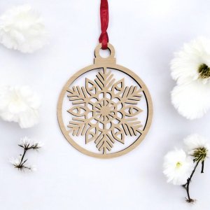 Laser Cut Christmas Snowflake Bauble Decoration Vector