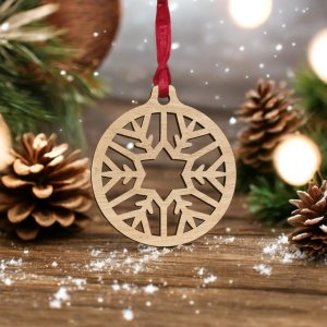 Laser Cut Christmas Snowflake Bauble Vector