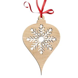 Laser Cut Christmas Snowflake Bulb Ornament Vector