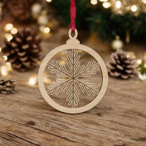 Laser Cut Christmas Snowflake Hanging Decoration Vector
