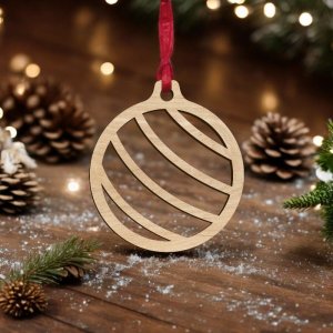 Laser Cut Christmas Stripe Ball Vector