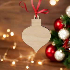 Laser Cut Christmas Teardrop Ornament Vector