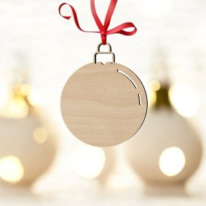 Laser Cut Christmas Tree Ball Ornament Vector